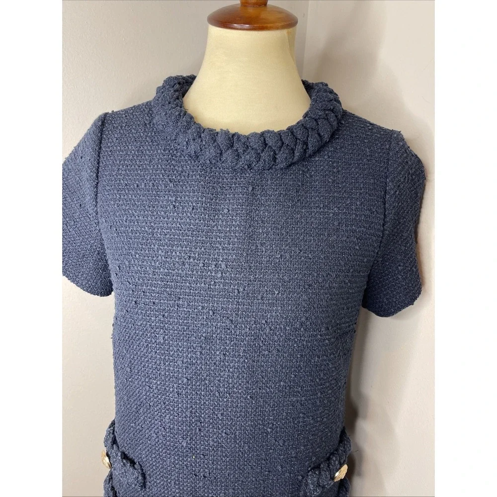 Tuckernuck Navy Tweed Jackie Dress Small S - Picture 7 of 9